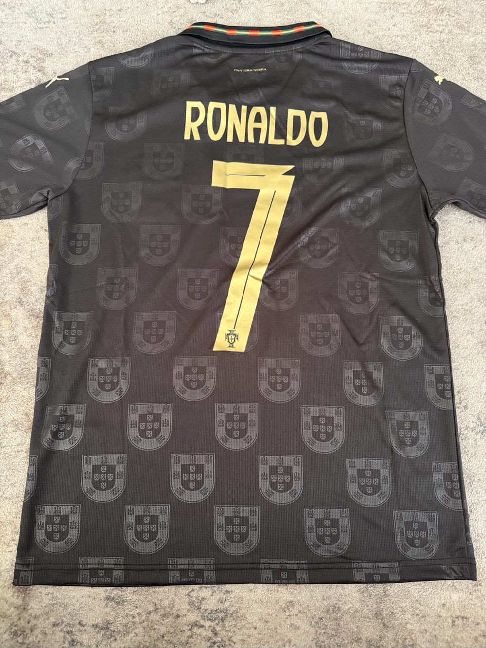 Portugal Ronaldo #7 Soccer Jersey with Gold Accents World Cup 2026!